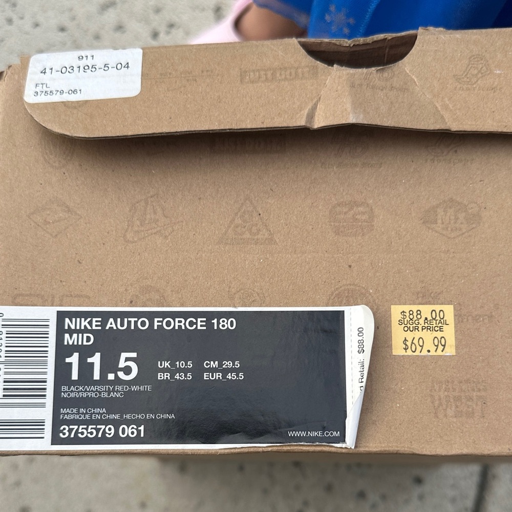 Nike Auto Force 180 Mid in Black and Red